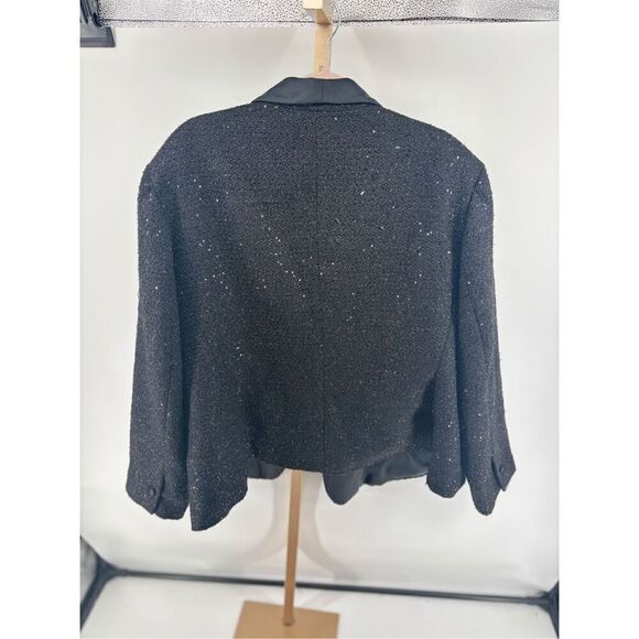 Calvin Klein Black Sequin Blazer Women’s Plus Size 24W Jacket - Picture 7 of 14